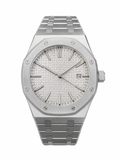 Octave Silver watch — 41mm stainless steel case, octagonal bezel, silver tapisserie dial, integrated steel bracelet